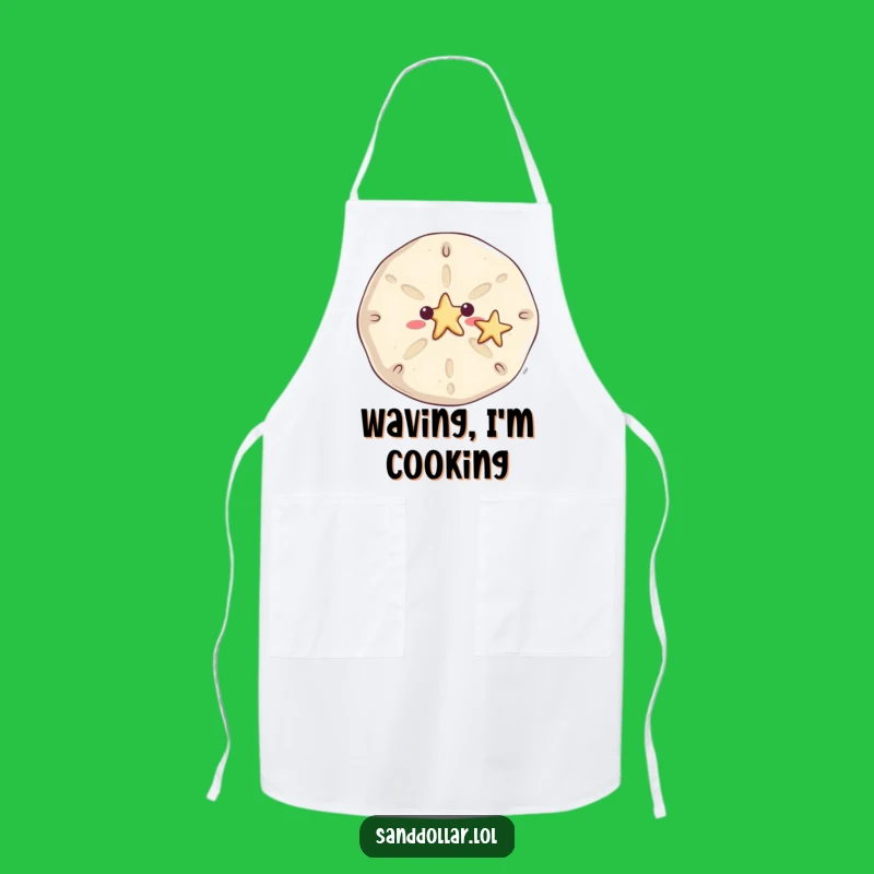 Funny Waving Sand Dollar Apron - Kitchen Hello Humor Gift
