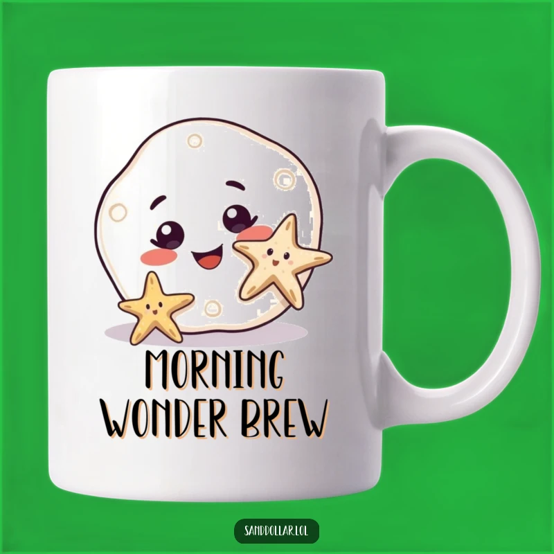 Funny Sand Dollar Smile Mug: Curious Watcher, Whimsical Ocean Friend, Perfect Gift