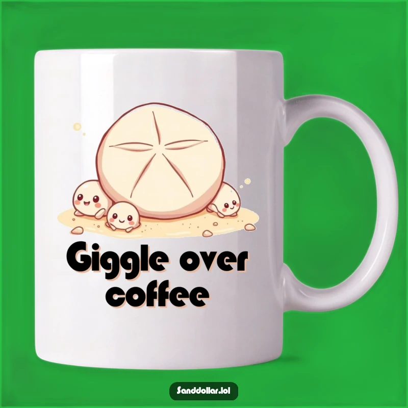 Funny Shell Giggle Mug: Joyful Group Reaction, Whimsical Beach Scene, Perfect Gift