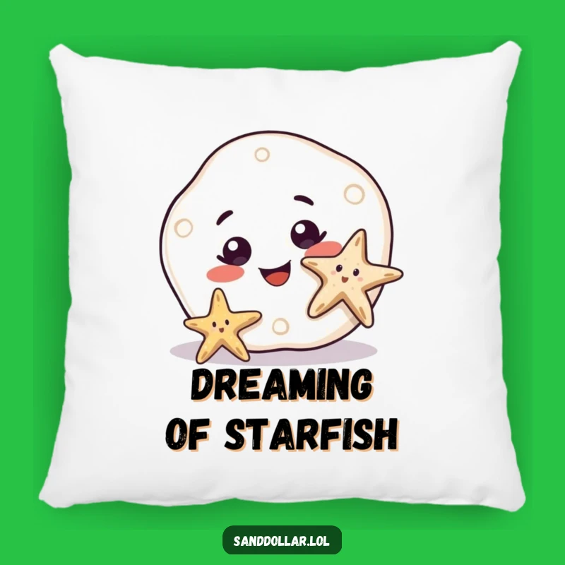 Funny Sand Dollar Smile Pillow: Soft Curious Character Cushion, Whimsical Humorous Gift