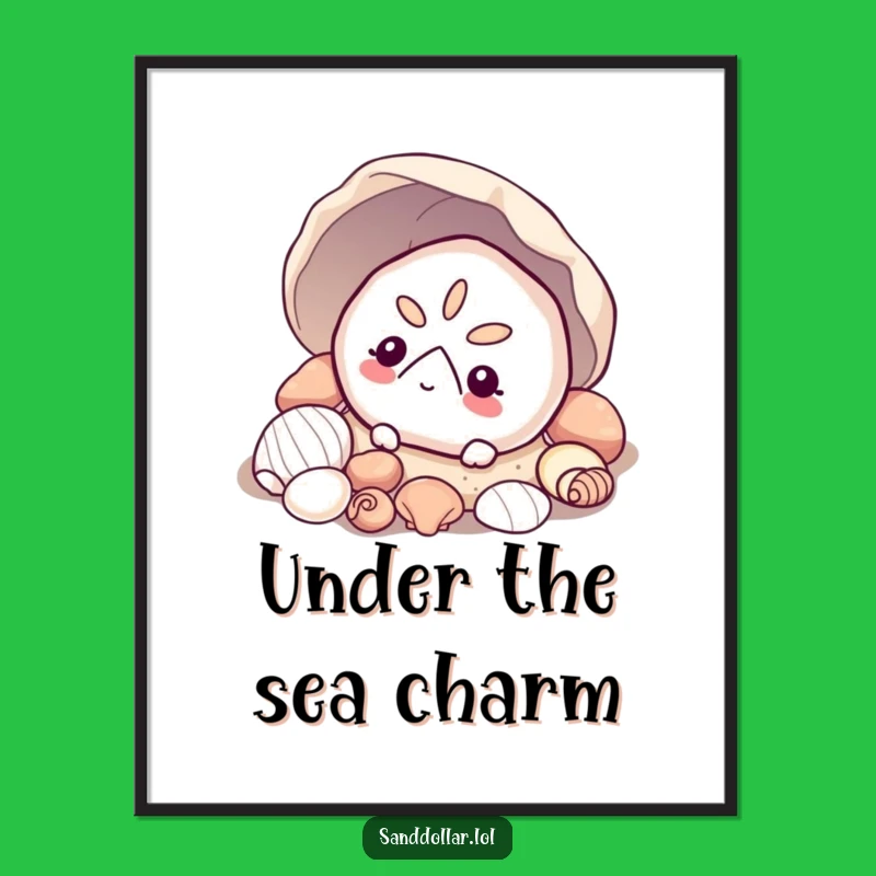 Funny Curious Sand Dollar Digital Print - Instant Beach Calm Humor