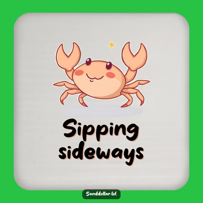 Funny Crab Scuttle Drink Coaster: Playful Protection, Humorous Seaside Decor Gift