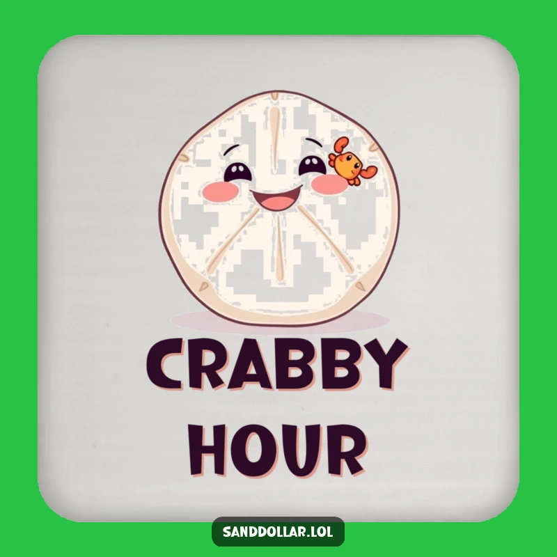 Funny Sand Dollar Crab Coaster Set: Protect Surfaces with Beach Buddy Fun - Awesome Funny Gift!