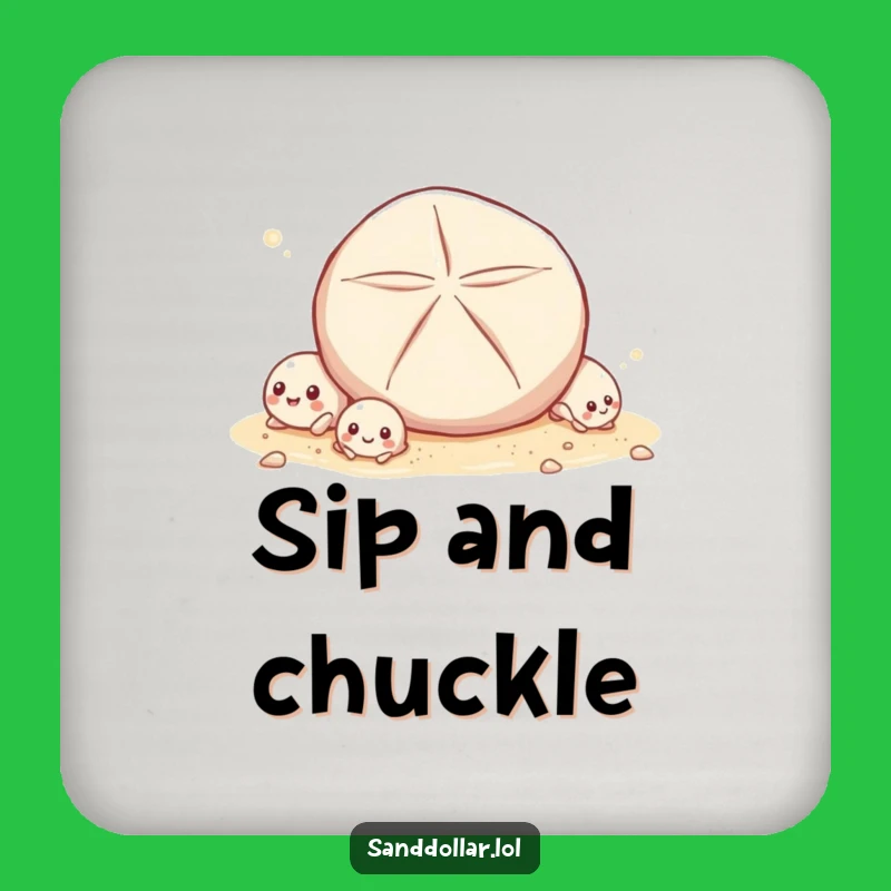 Funny Shell Giggle Drink Coaster: Joyful Protection, Humorous Beach Decor Gift