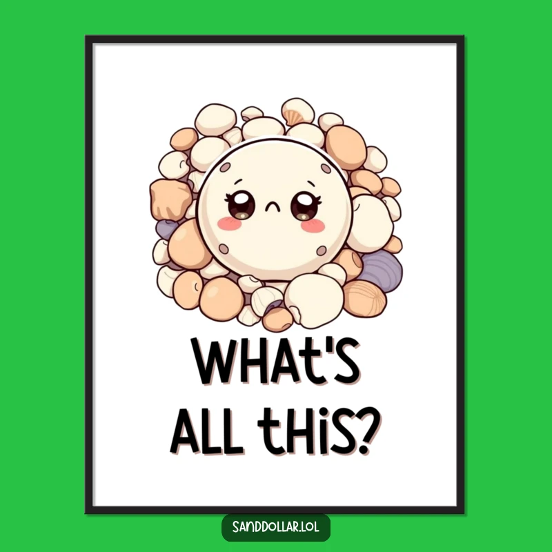 Funny Sand Dollar Poster: Hilarious Wall Art for a Curious Home!