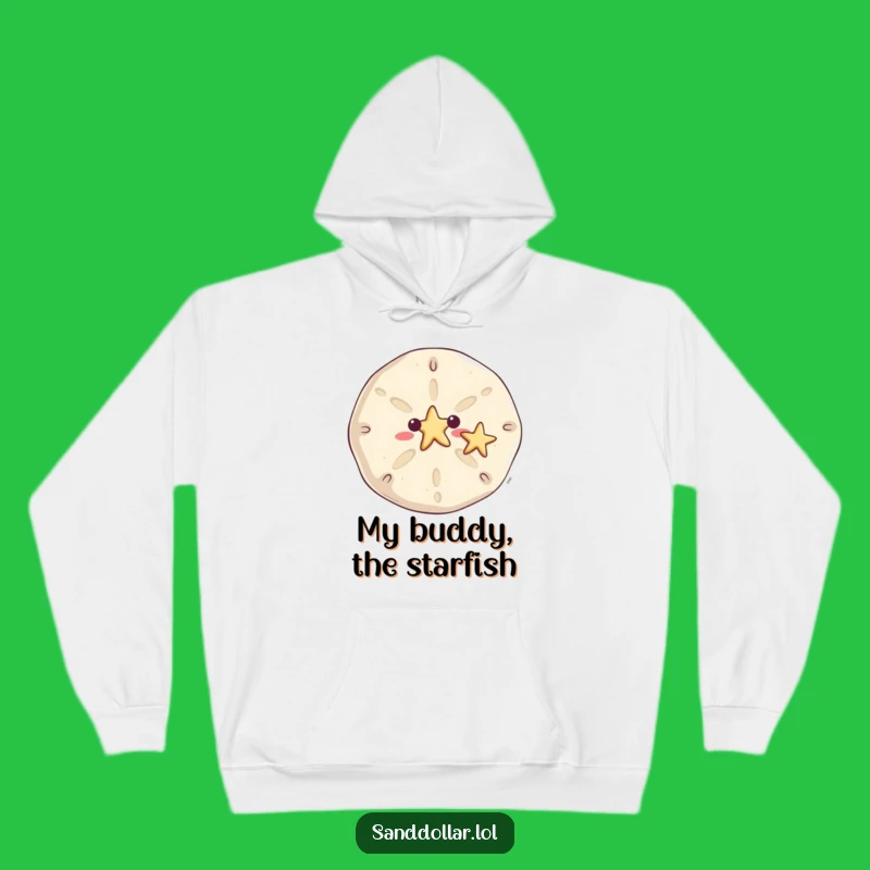 Cozy Funny Waving Sand Dollar Hoodie - Warm Beach Greetings Gift