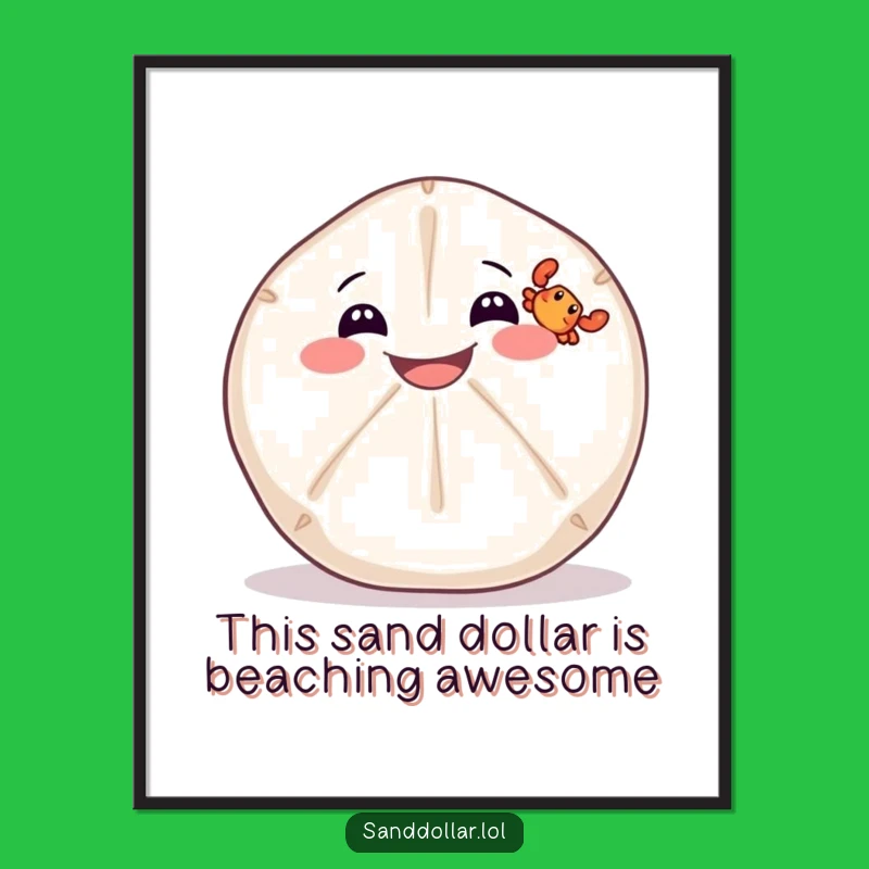 Funny Free Printable Wall Art: Sand Dollar Crab Friends, Quirky Downloadable Decor!