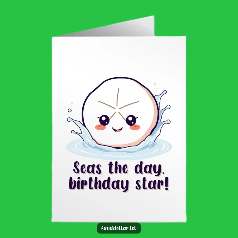 Free Printable Birthday Card: Funny Splashing Sand Dollar for a Hilarious Downloadable Gift