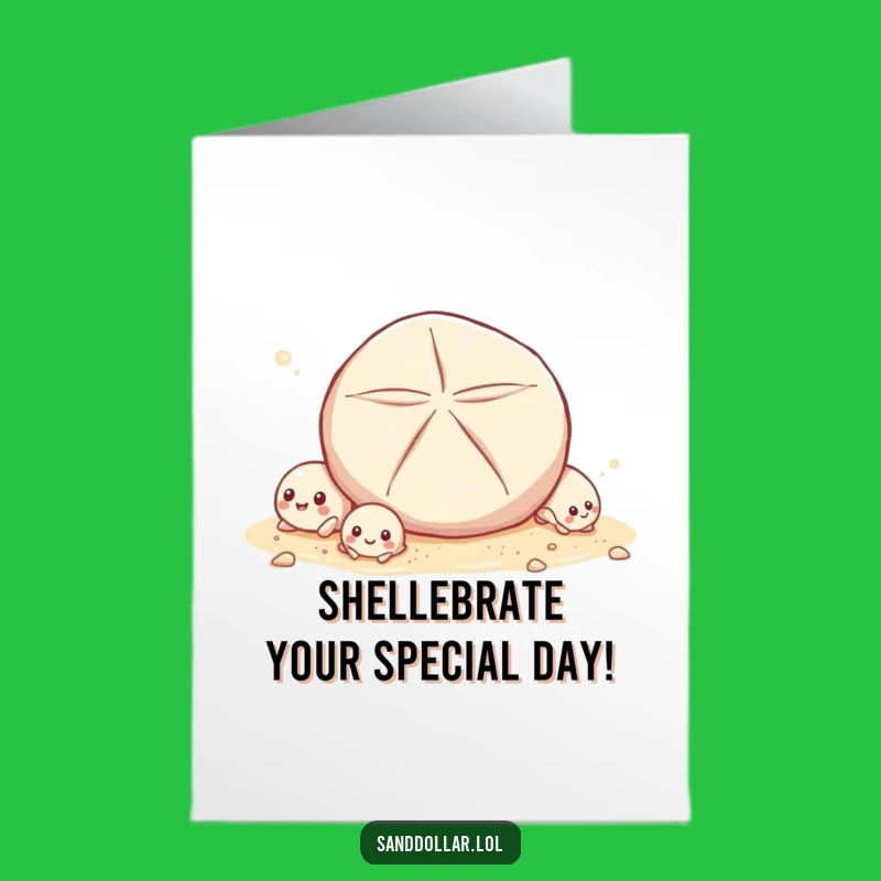 Free Printable Birthday Card: Giggling Shells, Rolling Sand Dollar, Funny Downloadable