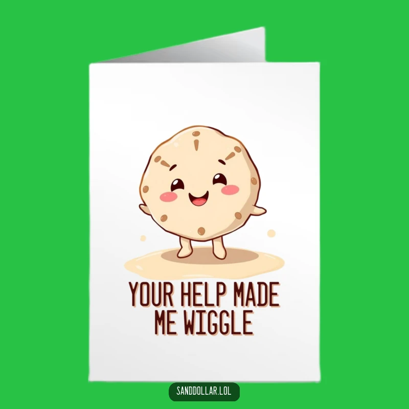 Free Printable Wiggle Sand Dollar Thank You Card: Funny Downloadable Gift for Happy Thanks!