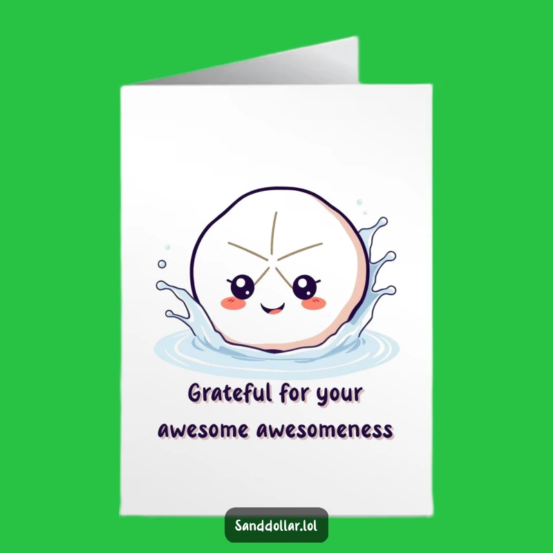 Free Printable Thank You Card: Splashing Sand Dollar for a Grateful Downloadable Gift