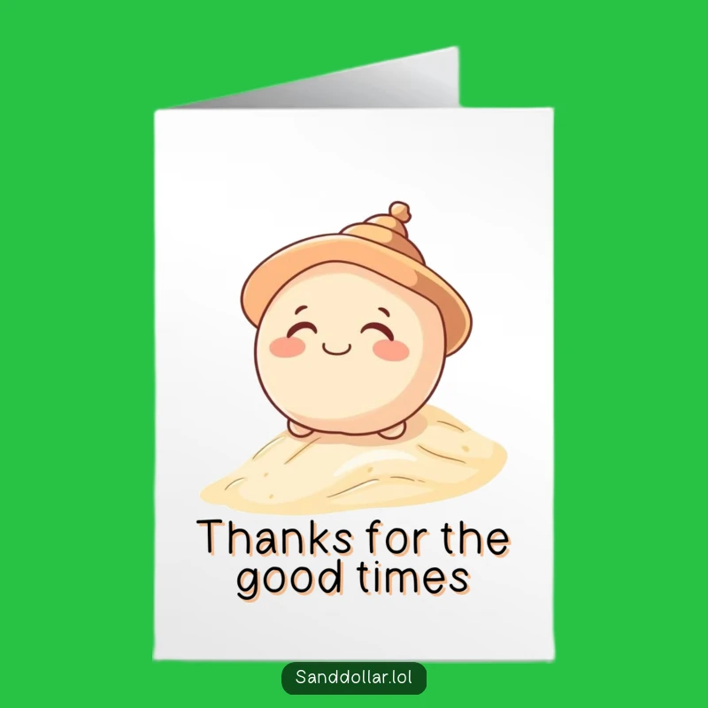 Free Printable Rolling Sand Dollar Thank You Card: Funny Downloadable Gift for Rolling Thanks!