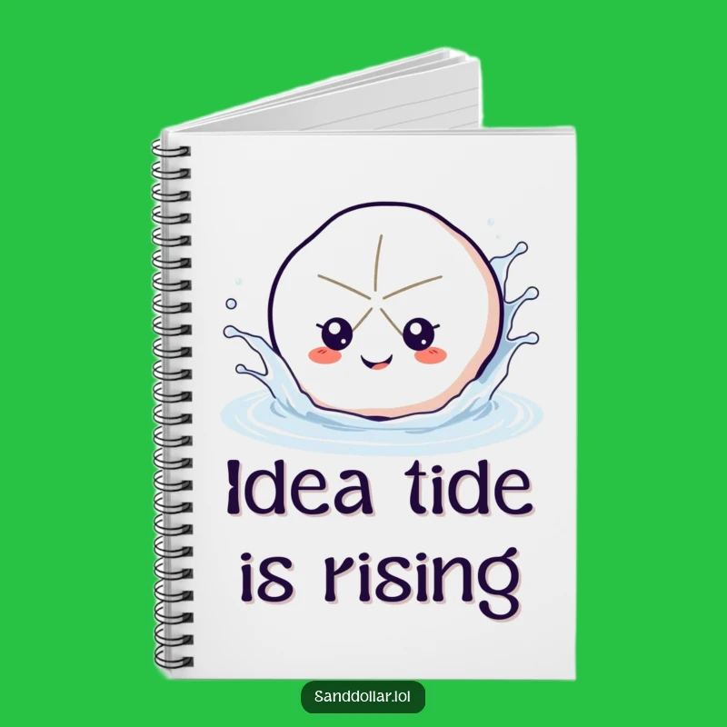 Funny Splashing Sand Dollar Notebook - Jot Down Ideas Humor Gift
