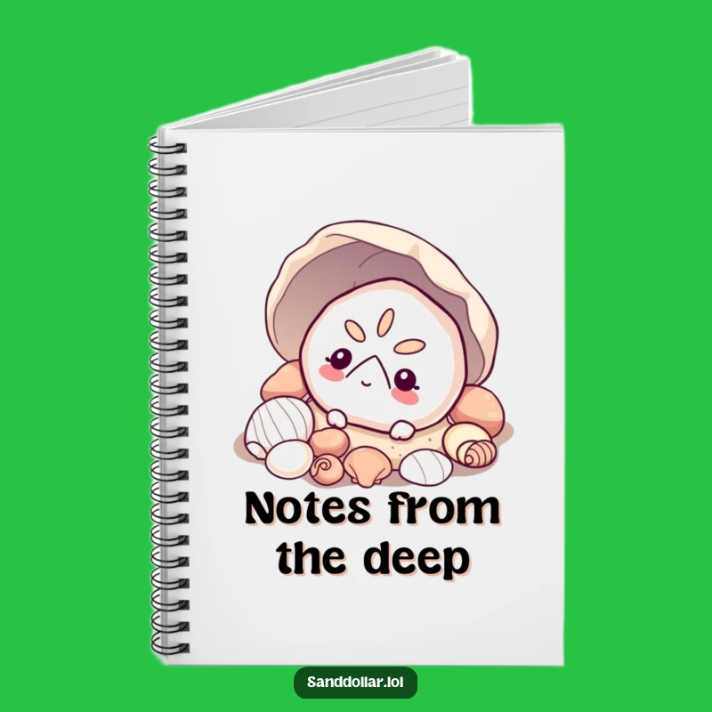 Funny Curious Sand Dollar Notebook - Jot Down Secrets Humor Gift