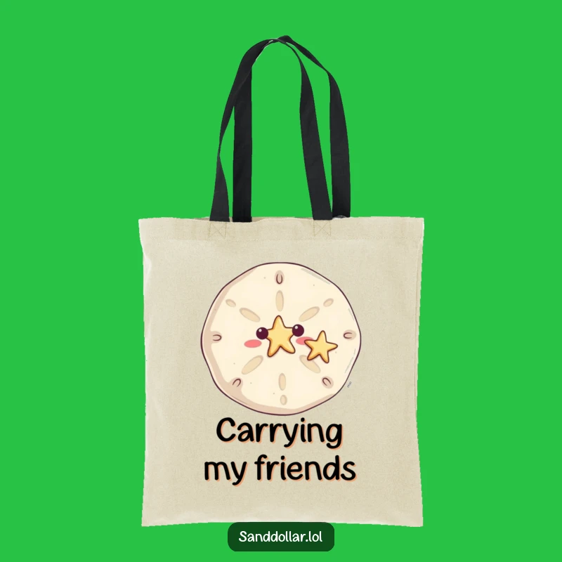 Funny Waving Sand Dollar Tote Bag - Beach Greeting Humor Gift