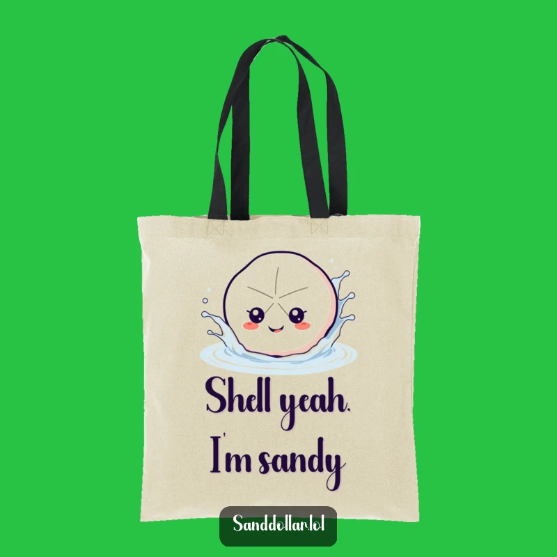 Funny Splashing Sand Dollar Tote Bag - Beach Essential Humor Gift